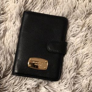 Michael Kors Black Mirror Metallic Passport Holder